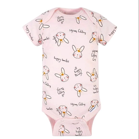 NWT Gerber 5 Pack Ballerina/Bunny Theme Short Sleeve Onesies Set☆6-9mo☆ - Picture 6 of 15